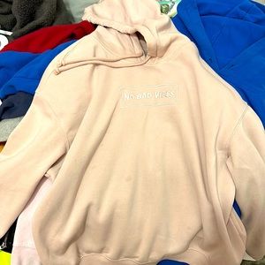 No bad vibes cream hoodie